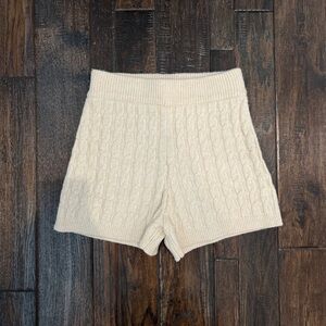 H&M Cream Cable Knit Shorts